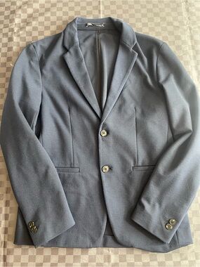 Zara Men's Dark Blue Two-Button Blazer